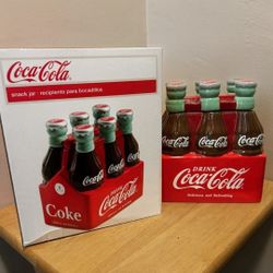 Ceramic Gibson Coca-Cola Cookie Jar – 6 Pack Bottle Design – New