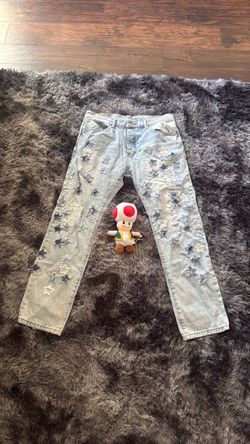 Light Wash Star Cut-Out Denim Jeans
