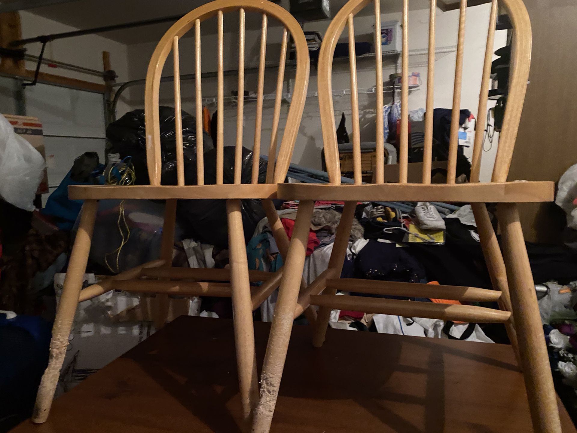 Kitchen Table With Two Wooden Chairs 