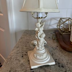 Beautiful Bisque Cherub Lamp
