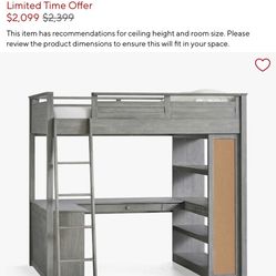 Loft Full Bed With Mattress. 