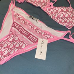 Woman Bathing Suit Pink Summer Style 