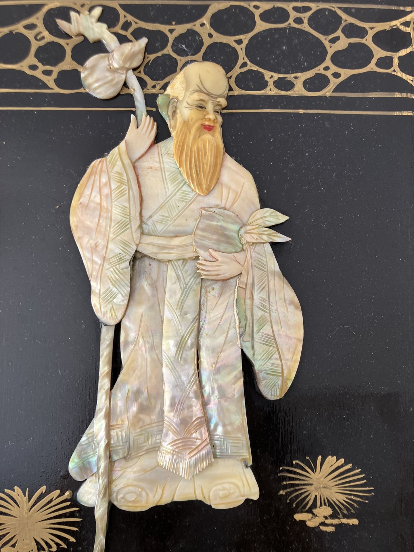 Oriental or Chinese mother of pearl wall panel