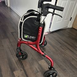 Planetwalk Premium 3 Wheel Rollator Walker for Seniors - Ultra Lightweight Foldable Walker