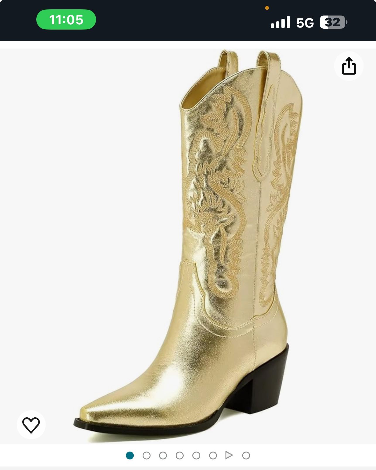 Gold Cowboy Boots Size 10