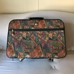 Vintage Suitcase. Made Of Material. 26x18x8. Great Condition.