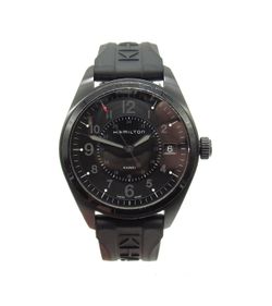 Hamilton Khaki Black Dial Quartz Men’s Watch H684010 Black PVD Rubber Strap