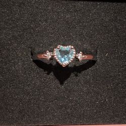 Blue Topaz Silver Ring Size 8