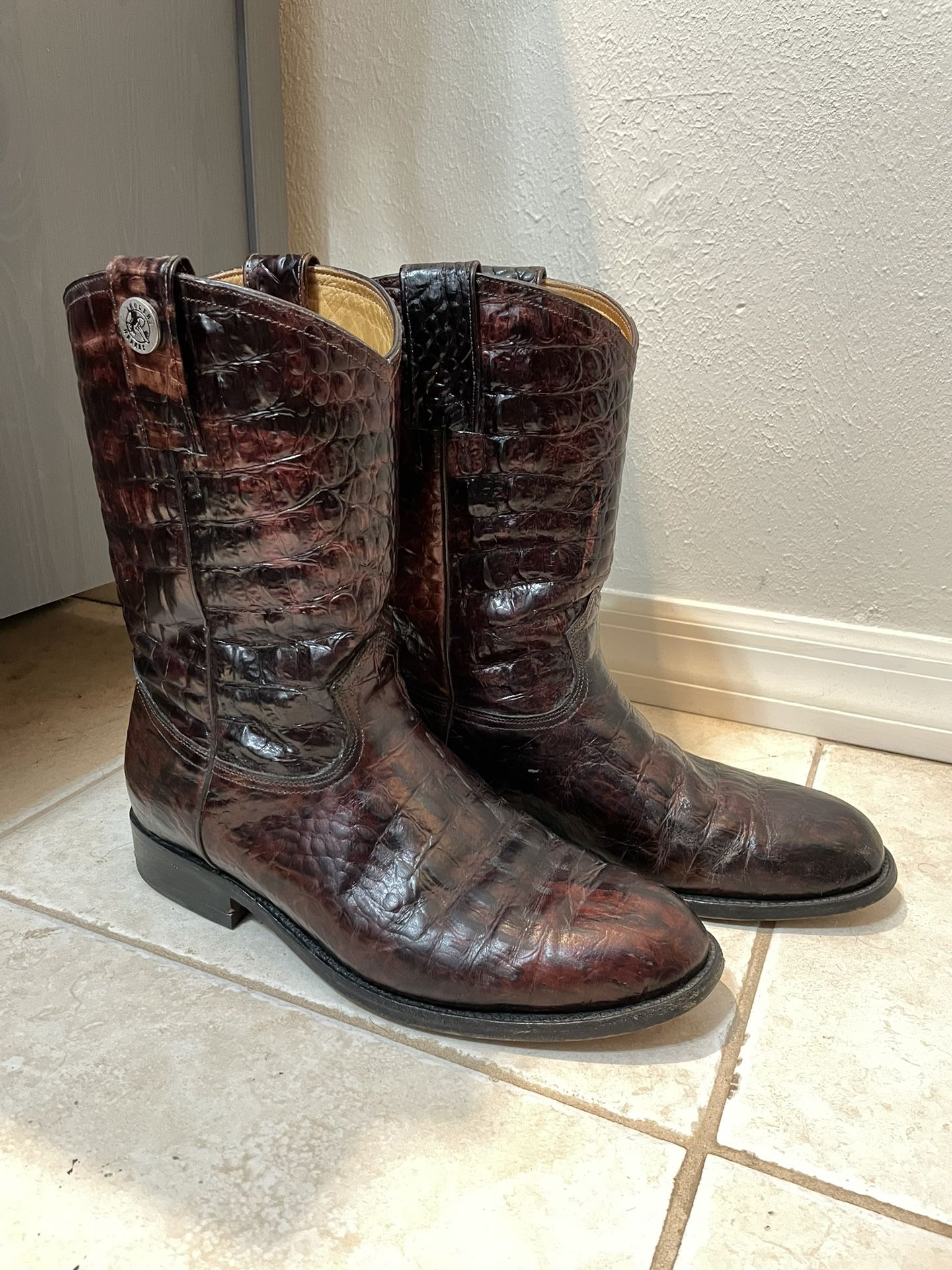 Rudel Rogers Mens' USA 11 Alligator Style Calf Height Western Boots
