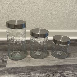 Maxwell Clear Glass Pet Canister Large, Medium, Small