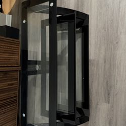 Modern Glass TV Stand – Black Frame (Great Condition)