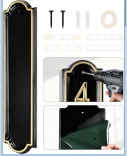 VONDERSO Address Signs for Houses, Self-Adhesive & Pre-Drilled for Easy Mounting, Premium Aluminum House Number Plaque with Weather Powder-Coated Fini