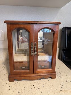 Wooden Jewelry Armoire Cabinet