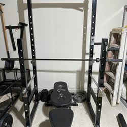 Weights, Bench & Rack Set