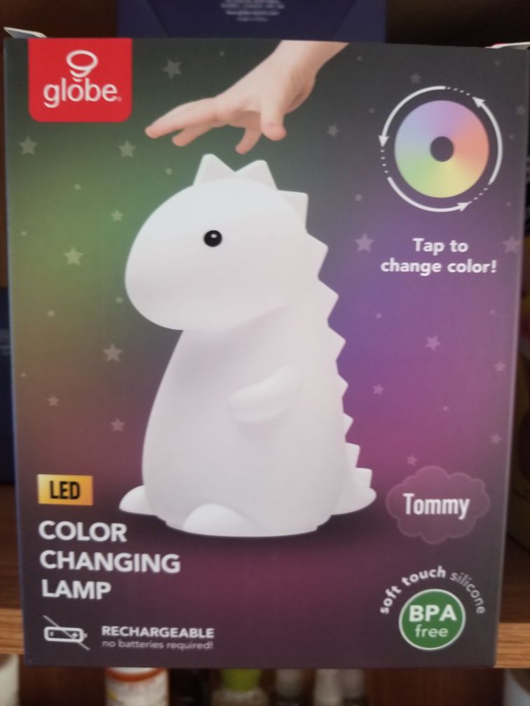 Tommy the dinosaur color changing lamp