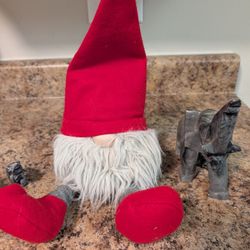 Gnome, Quarts Elephant & Bone Carved Owl