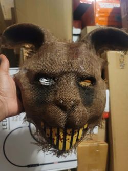 Halloween Scarecrow Bunny Mask, Scary Rabbit Burlap Sack Mask Halloween Clown Masks