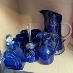 Vintage Blue Crystal Set