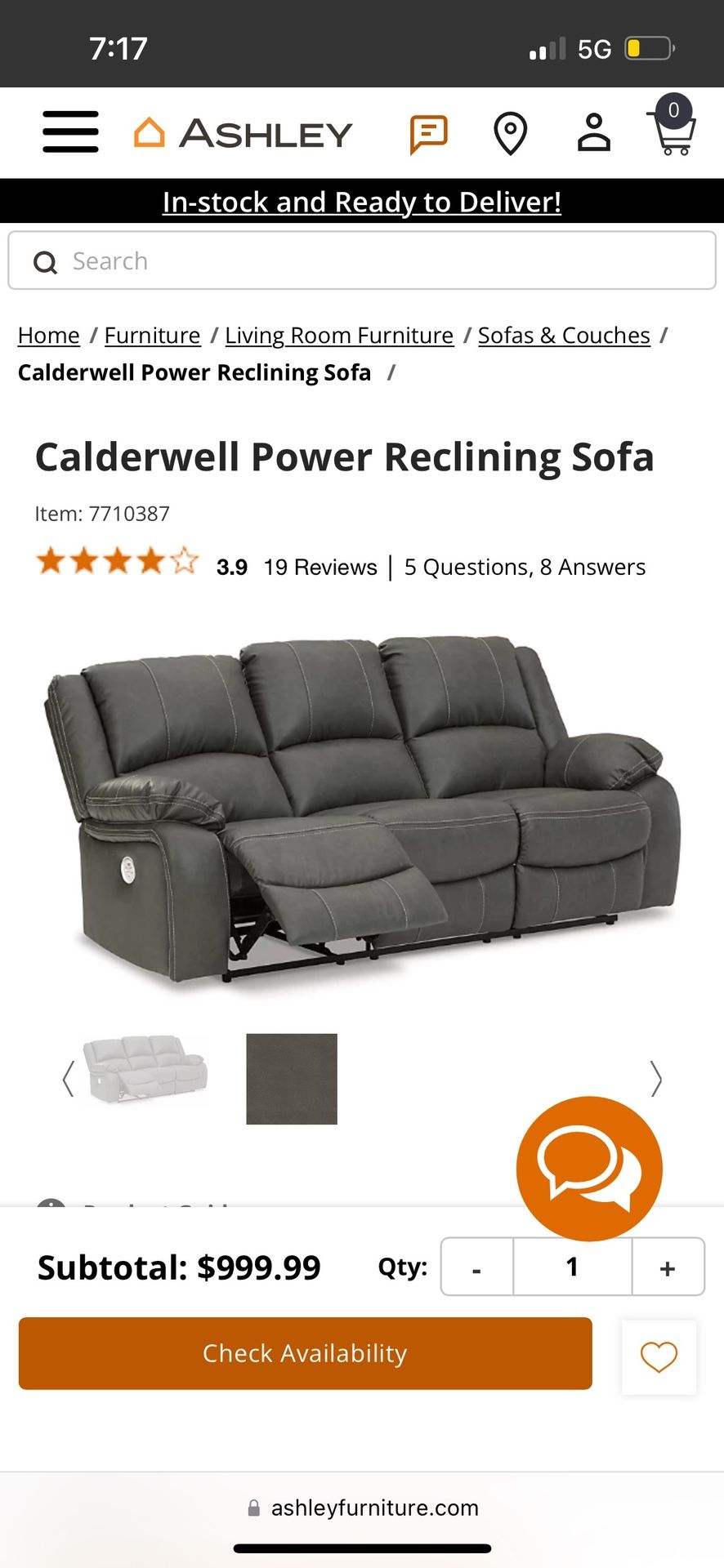 Power Recliner Good As New Lightly Used