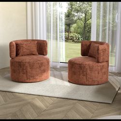 Upholstered swivel accent chairs