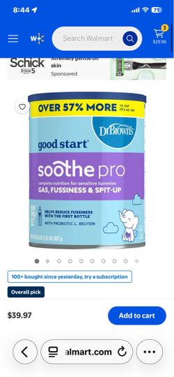 Baby formula Dr brown soothe pro