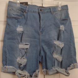 American Bazi Plus Size Denim Shorts 