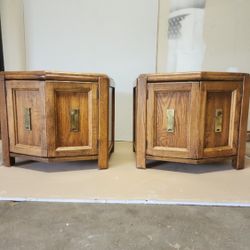 Pair of Hexagon Wood Tables – $120 OBO