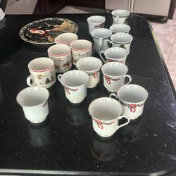 Christmas Cups And Plate.