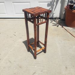 Vintage Bamboo Plant Stand Or Accent Table 