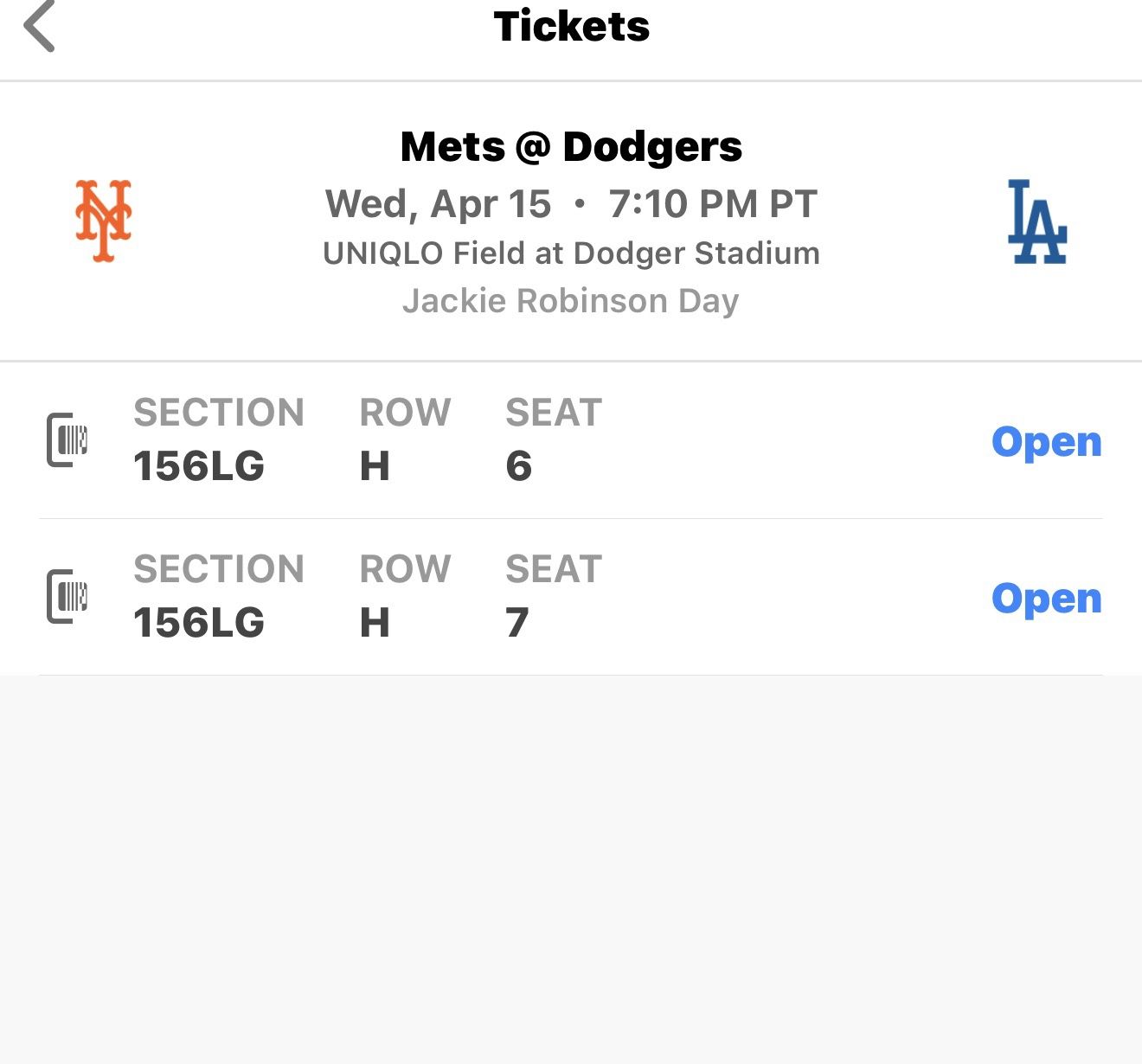 4/15/26 Dodgers Vs Mets