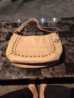 Large Tan Studded Jessica Simpson Purse