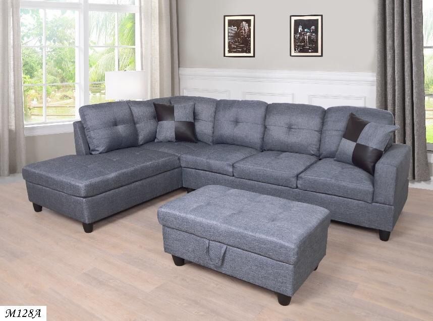 Hudson 3 PC Sofa Set Graphite Grey 9049GPH Sofas Set
