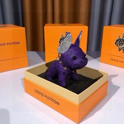 Louis Vuitton purple bulldog collectible figurine