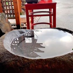 Fountain- Bamboo Small $69- 11" Tall--  River Rock Bird Baths $49 Small 12"