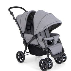 Costway Double Foldable Baby Stroller - Gray