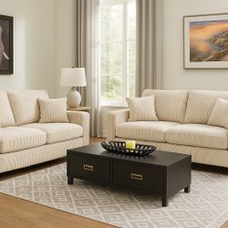 Beige Sofa And Love Seat 2pc Set