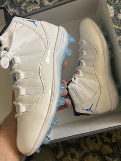 Jordan 11 legend blue football cleats