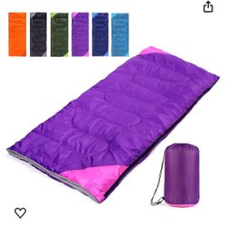 Camping Sleeping Bag for Adults Boys and Girls - Purple