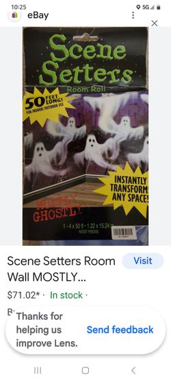 Scene Setters Room Wall MOSTLY Ghostly Halloween Roll 50 FT Indoor Outdoor 4x50


