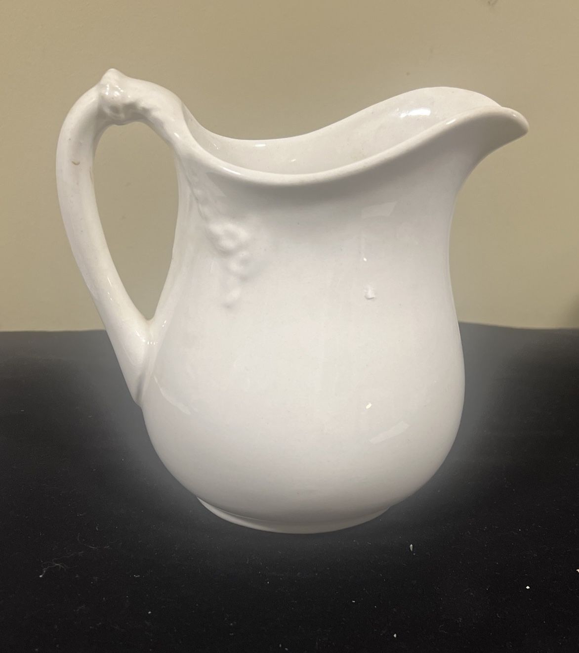 Vintage China White Porcelain Milk Pitcher Creamer 6”