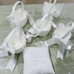 Flowers Girl Basket And Ring Pillow