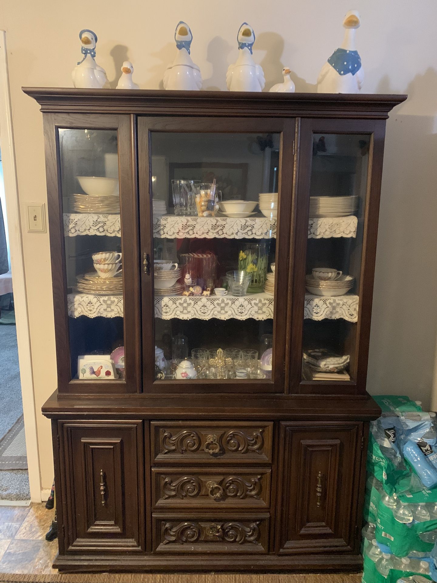 Dark Wood China Cabinet