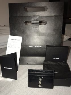 YSL BLACK and GOLD MONOGRAM CHAIN WALLET IN GRAIN DE POUDRE EMBOSSED  LEATHER. for Sale in Seattle, WA - OfferUp