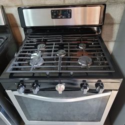 Whirlpool 30" Wide Apartment Size 5 Burner Stainless Steel Gas Stove Range Estufa 