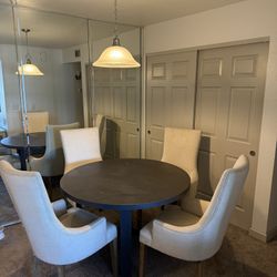 Gray Circular Table