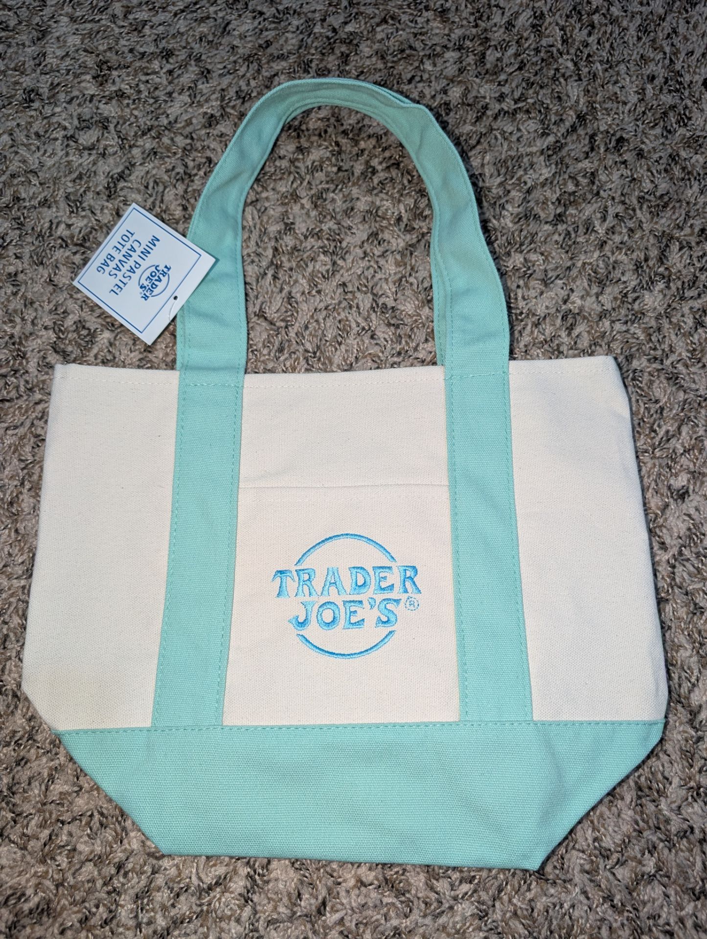 Brand new Trader Joe's Mini Tote Bag in Teal!