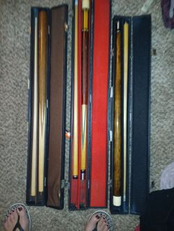 Vintage pool cues