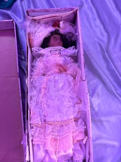 Porcelain Collector Doll in Pink Lace Dress