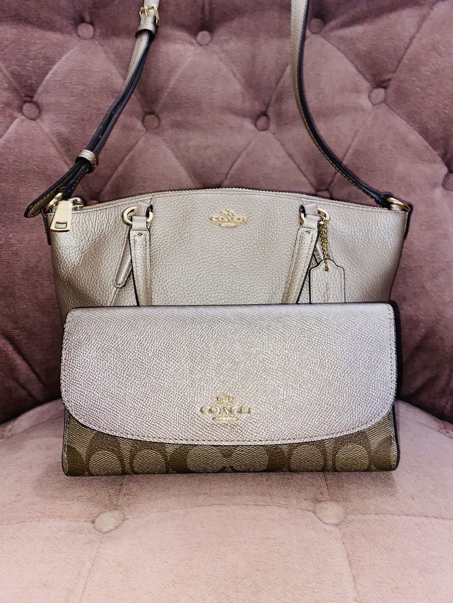 Small Coach Bag With Matching Clutch Wallet