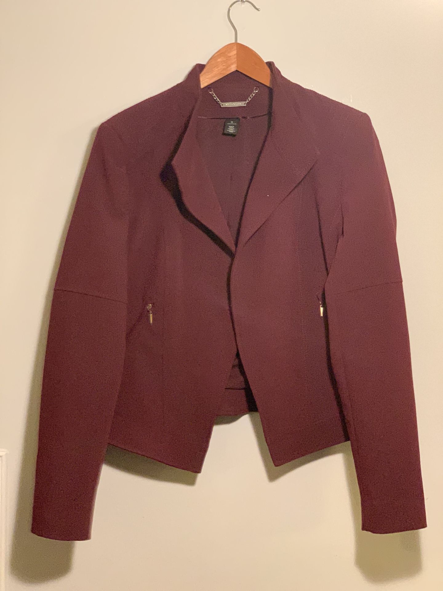 White|Black purple jacket size 14